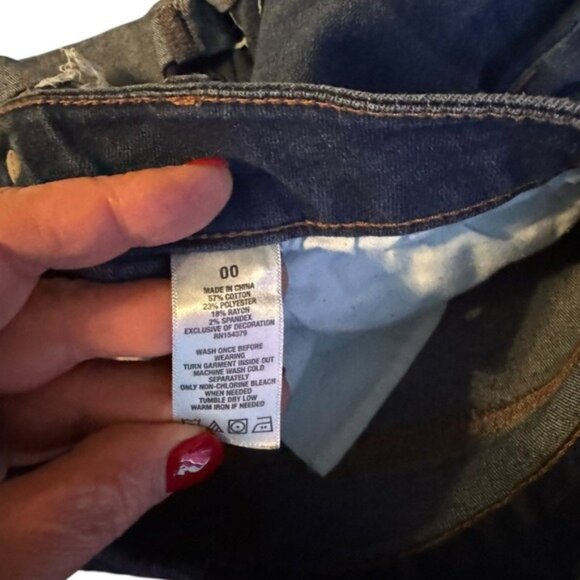 Aeropostale Women’s Midi Denim Shortie Shorts 00 Y2K Low Rise Festival B… - Picture 7 of 8